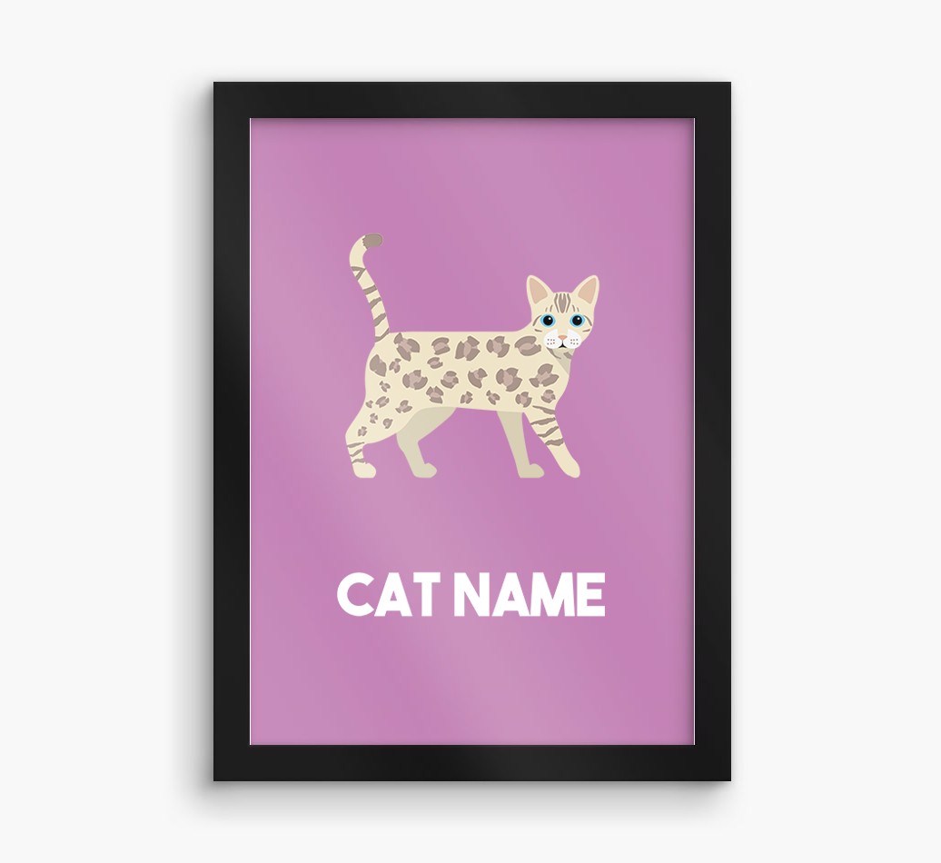 Cat Name & Profile: Personalised {breedCommonName} Framed Print