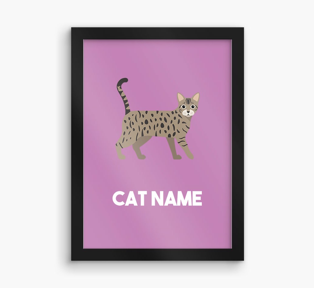 Cat Name & Profile: Personalised {breedCommonName} Framed Print