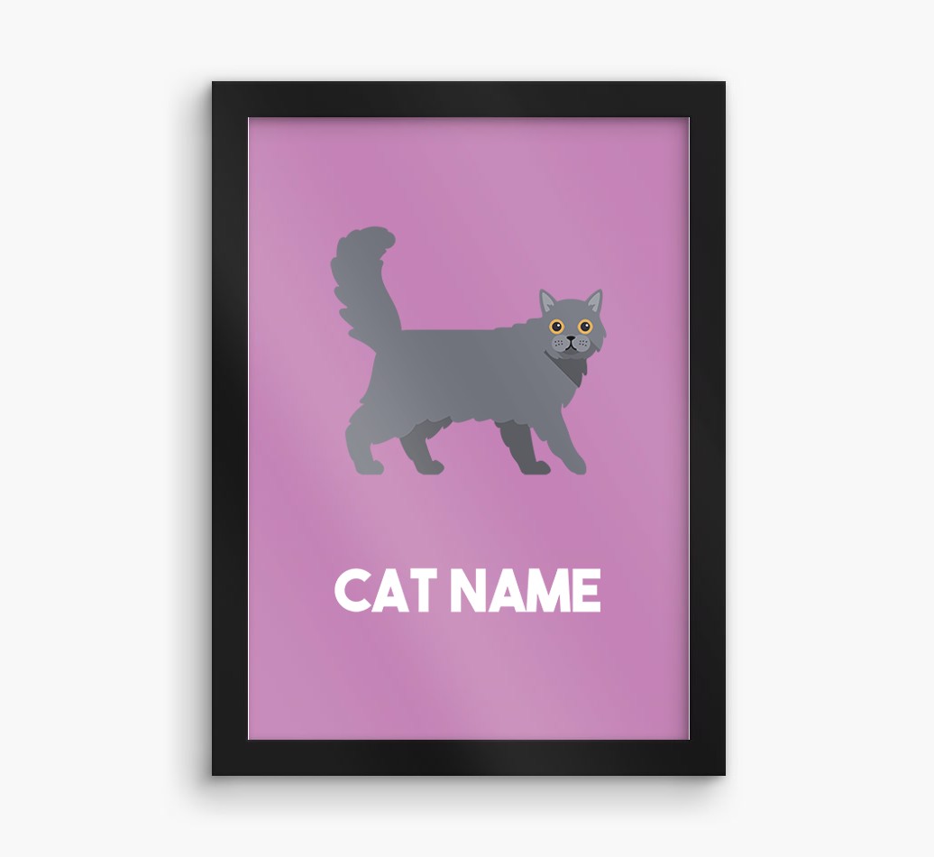 Cat Name & Profile: Personalised {breedCommonName} Framed Print