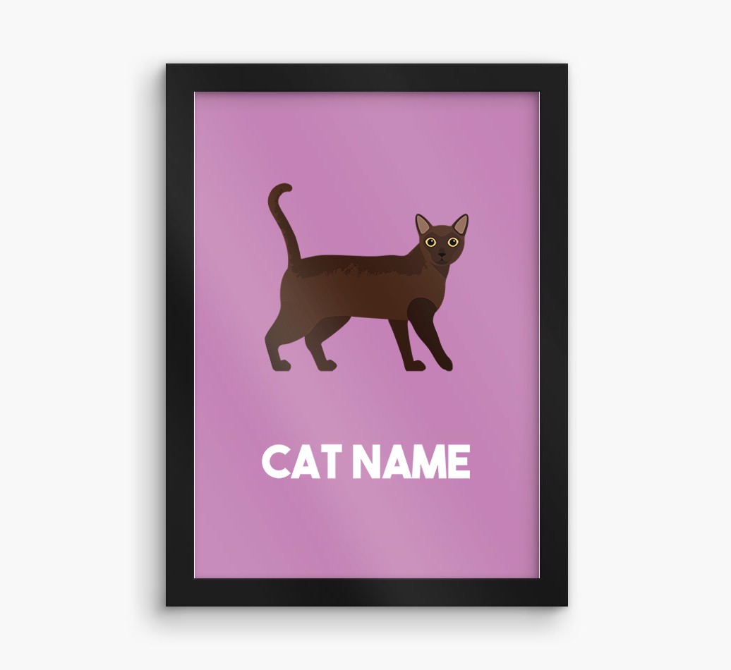 Cat Name & Profile: Personalised {breedCommonName} Framed Print