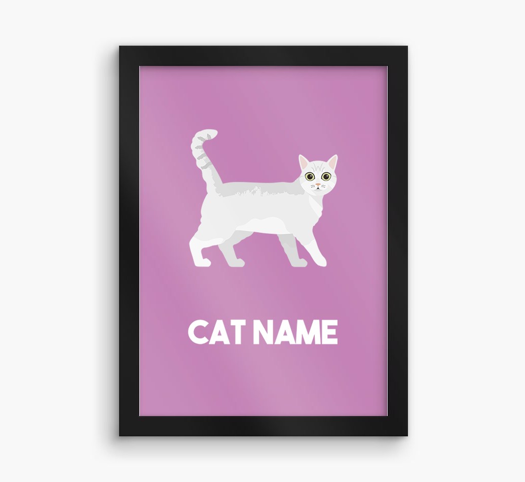 Cat Name & Profile: Personalised {breedCommonName} Framed Print
