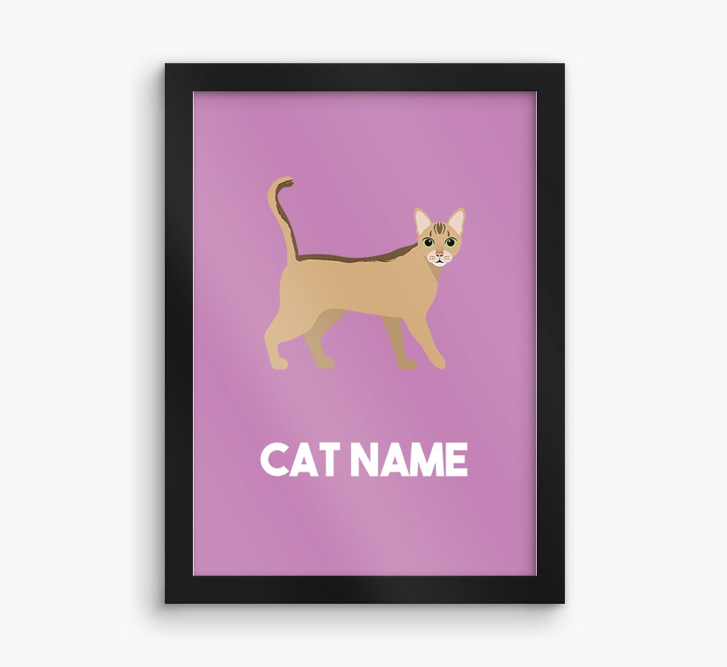 Cat Name & Profile: Personalised {breedCommonName} Framed Print