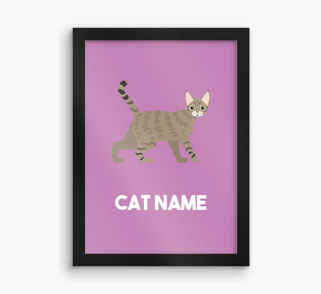 Cat Name & Profile: Personalised {breedCommonName} Framed Print