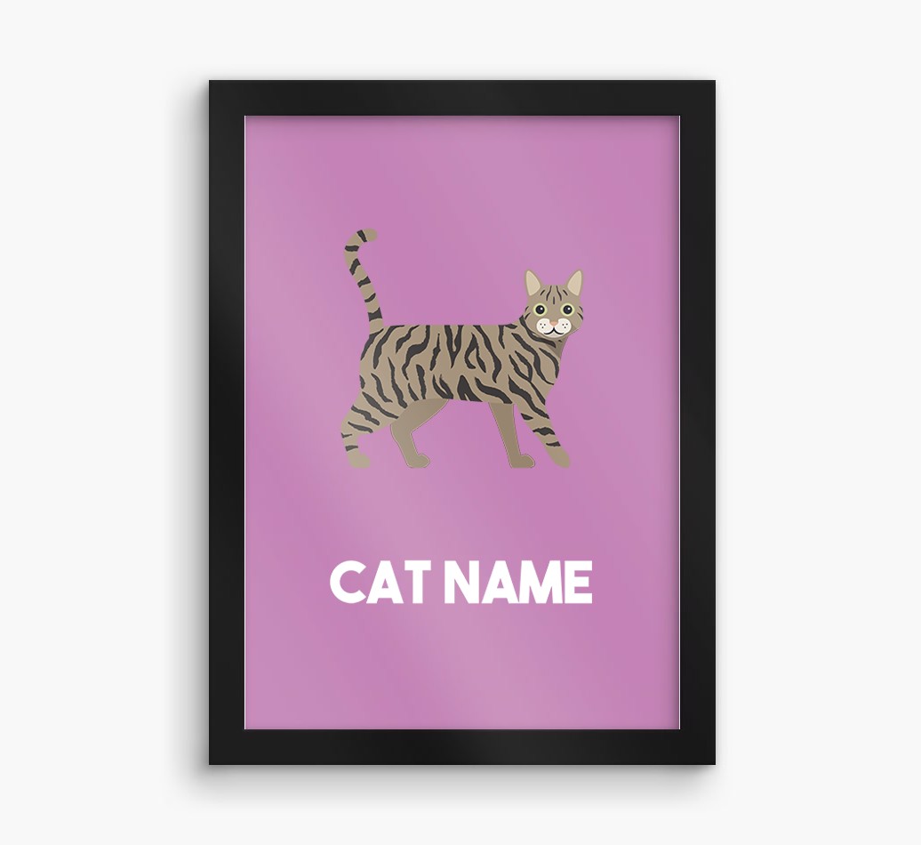Cat Name & Profile: Personalised {breedCommonName} Framed Print