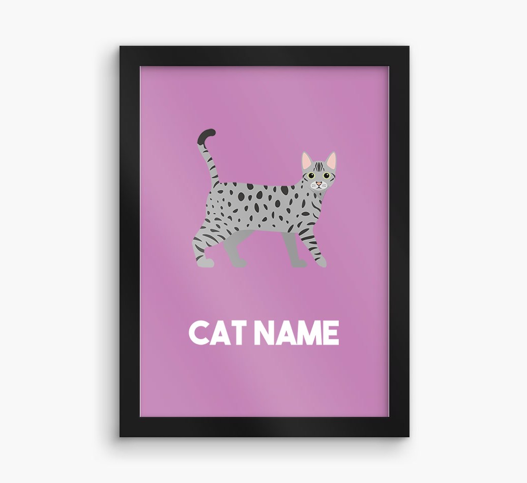 Cat Name & Profile: Personalised {breedCommonName} Framed Print