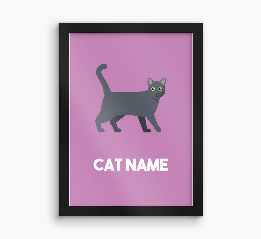 Cat Name & Profile: Personalised {breedCommonName} Framed Print