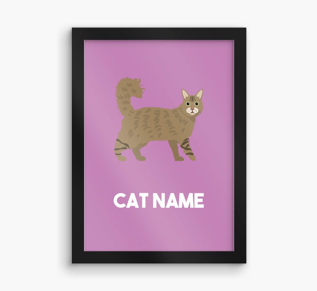 Cat Name & Profile: Personalised {breedCommonName} Framed Print