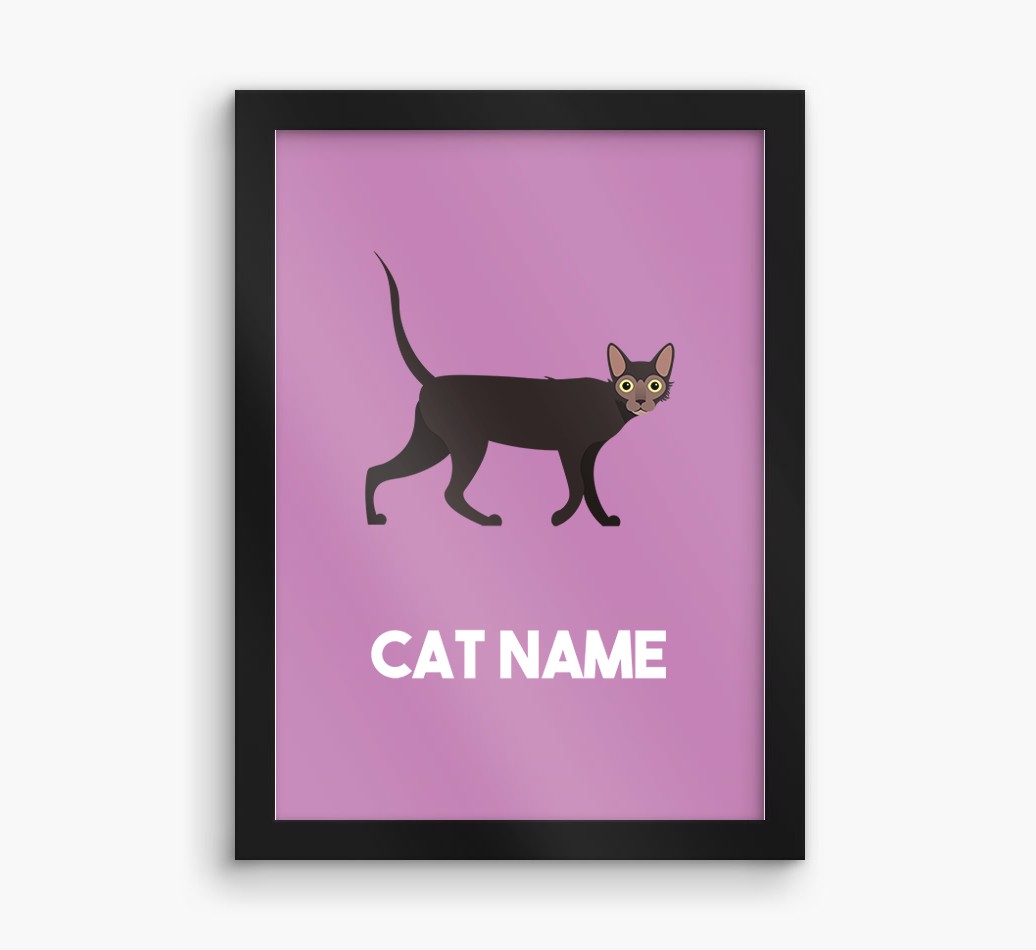 Cat Name & Profile: Personalised {breedCommonName} Framed Print