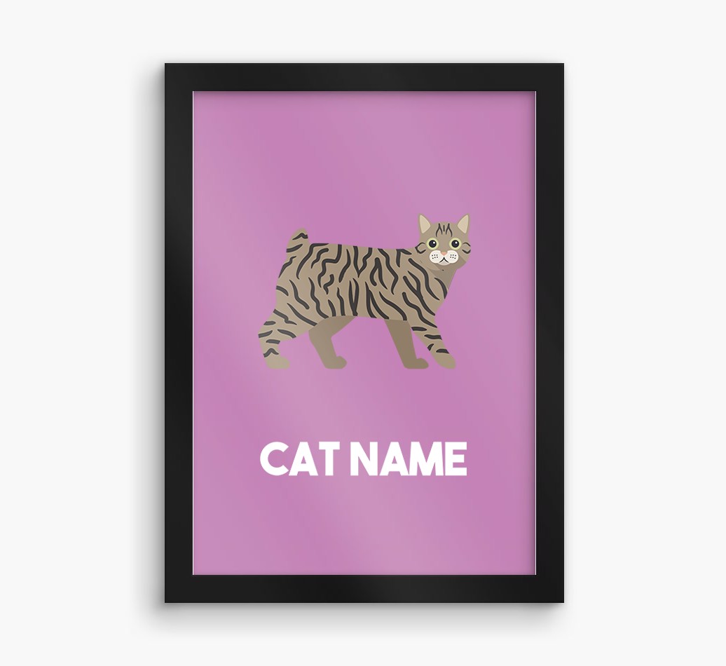Cat Name & Profile: Personalised {breedCommonName} Framed Print