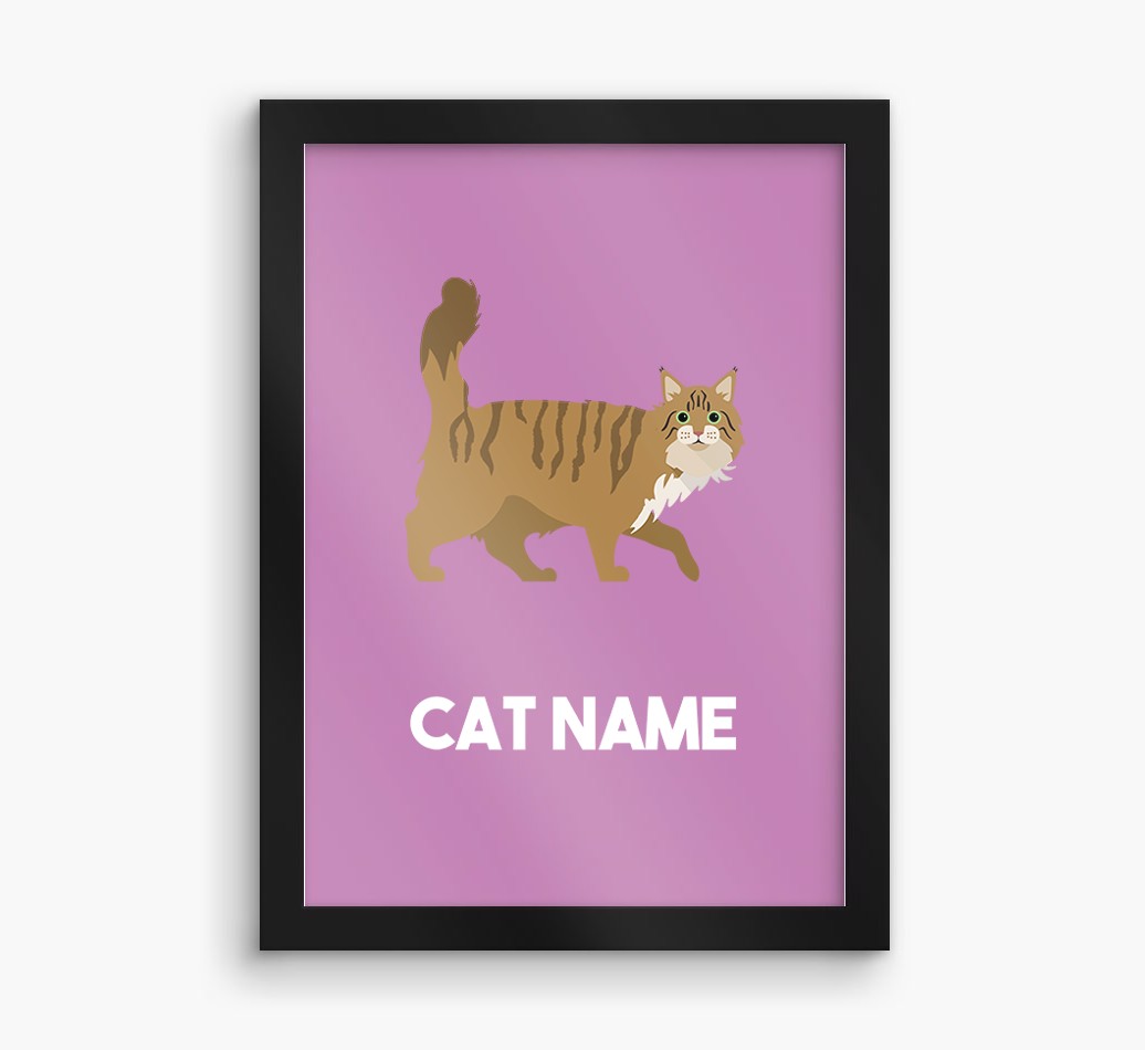Cat Name & Profile: Personalised {breedCommonName} Framed Print