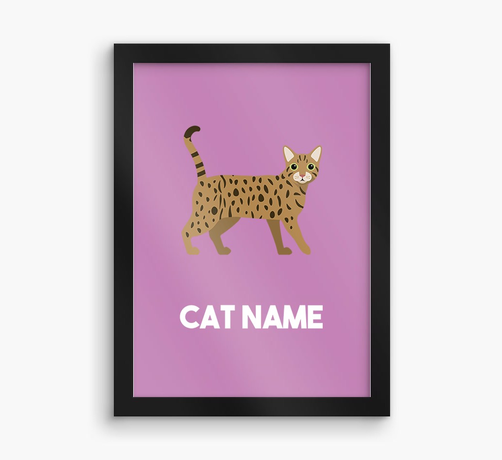 Cat Name & Profile: Personalised {breedCommonName} Framed Print