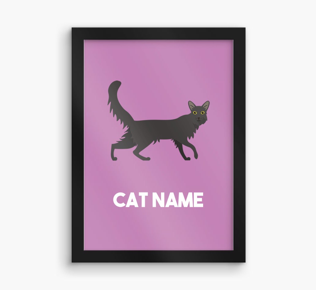 Cat Name & Profile: Personalised {breedCommonName} Framed Print