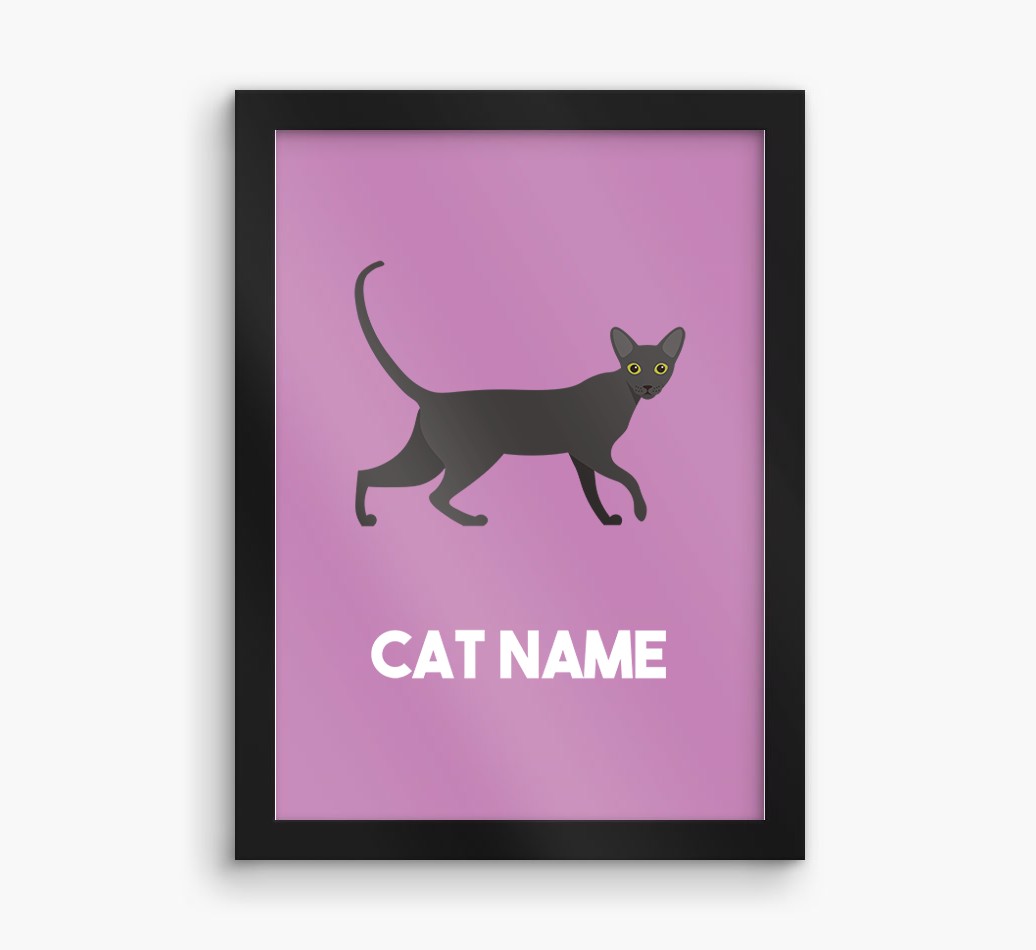 Cat Name & Profile: Personalised {breedCommonName} Framed Print