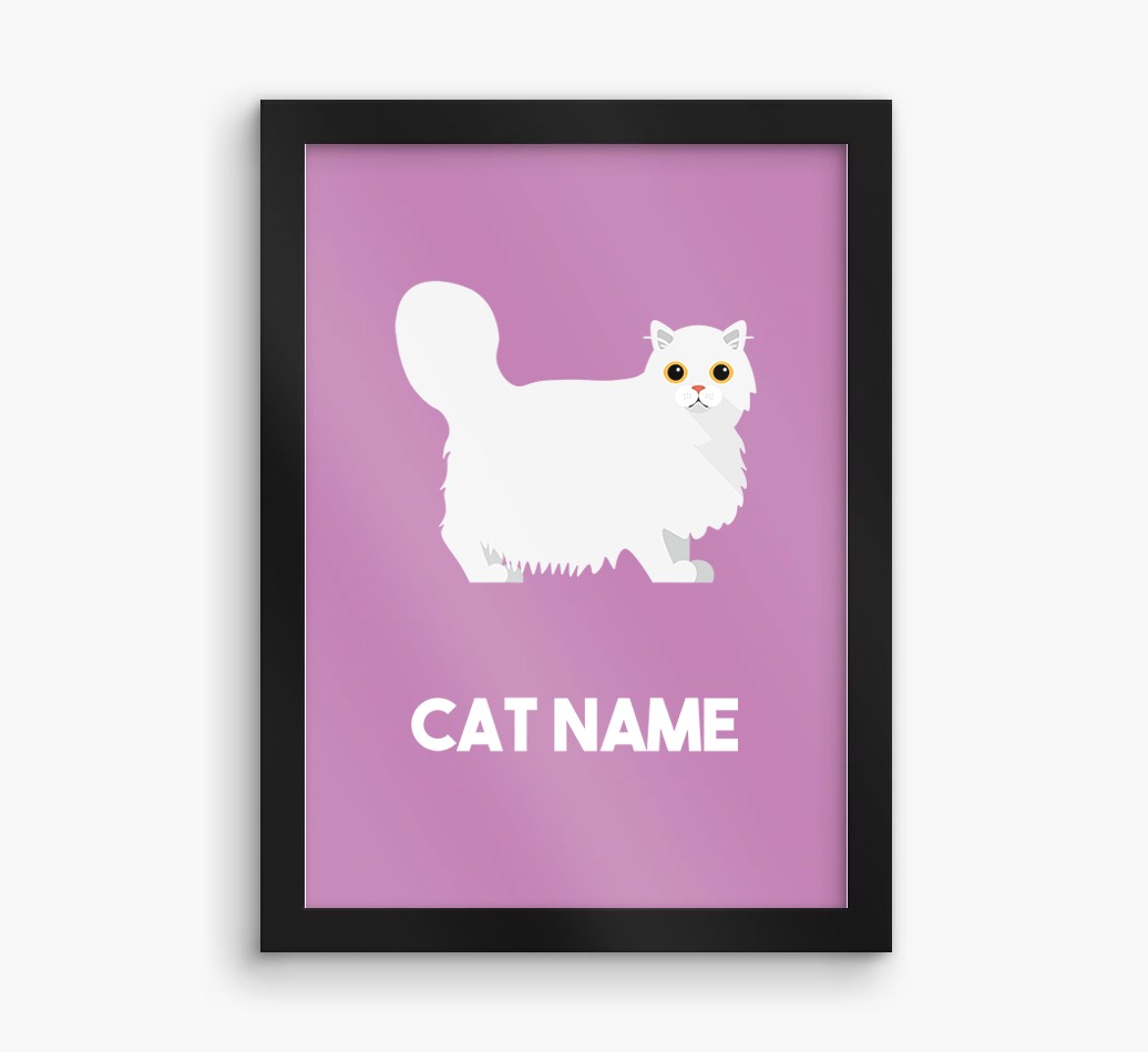 Cat Name & Profile: Personalised {breedCommonName} Framed Print