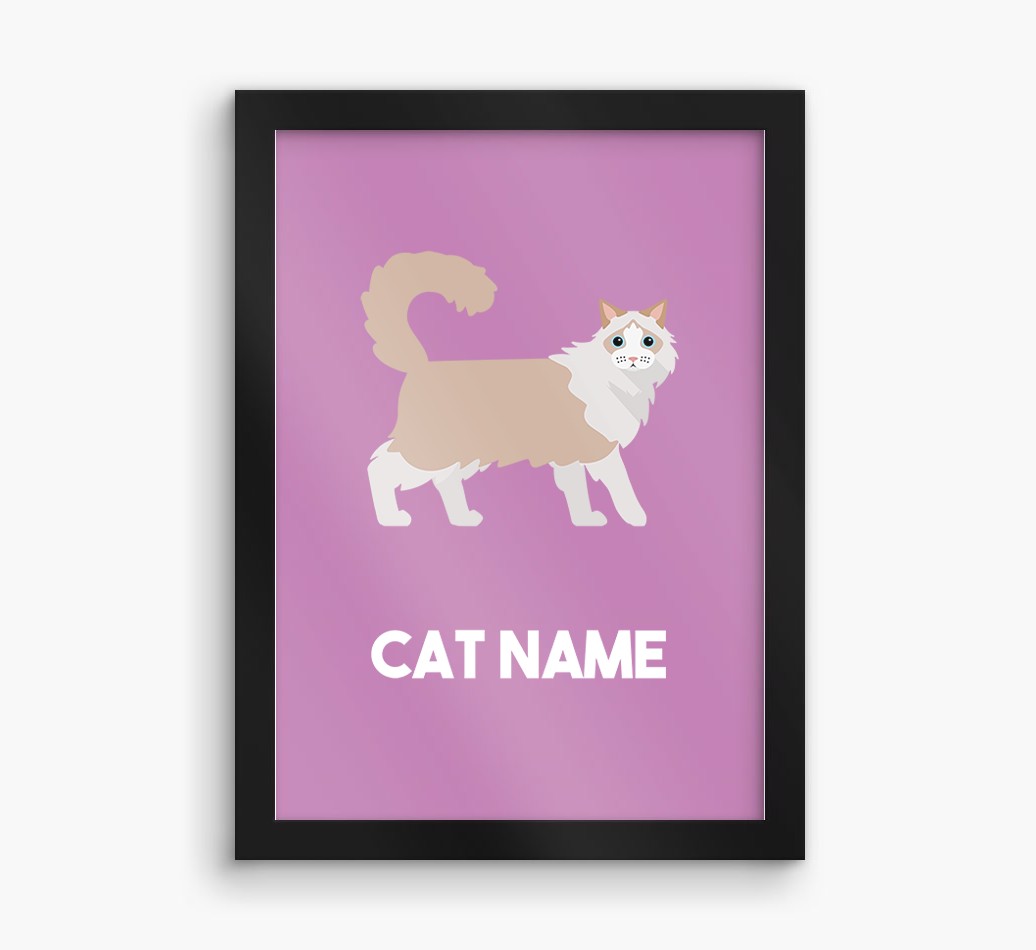 Cat Name & Profile: Personalised {breedCommonName} Framed Print