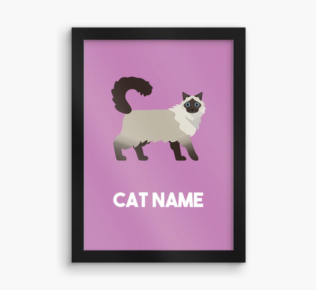 Cat Name & Profile: Personalized {breedCommonName} Framed Print