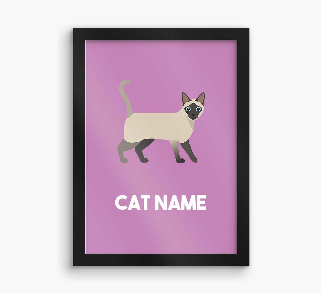 Cat Name & Profile: Personalised {breedCommonName} Framed Print