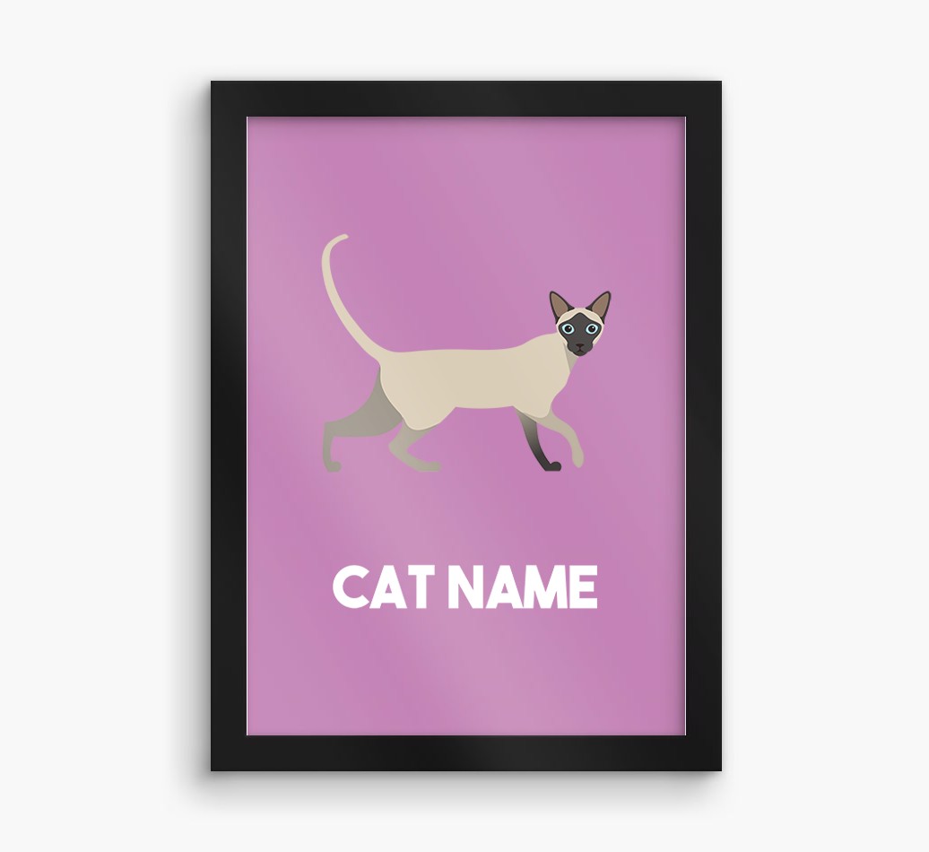 Cat Name & Profile: Personalised {breedCommonName} Framed Print