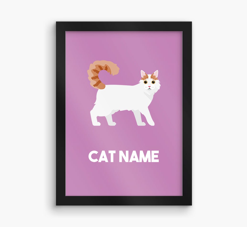 Cat Name & Profile: Personalised {breedCommonName} Framed Print