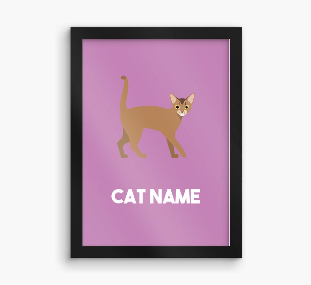 Cat Name & Profile: Personalized {breedCommonName} Framed Print