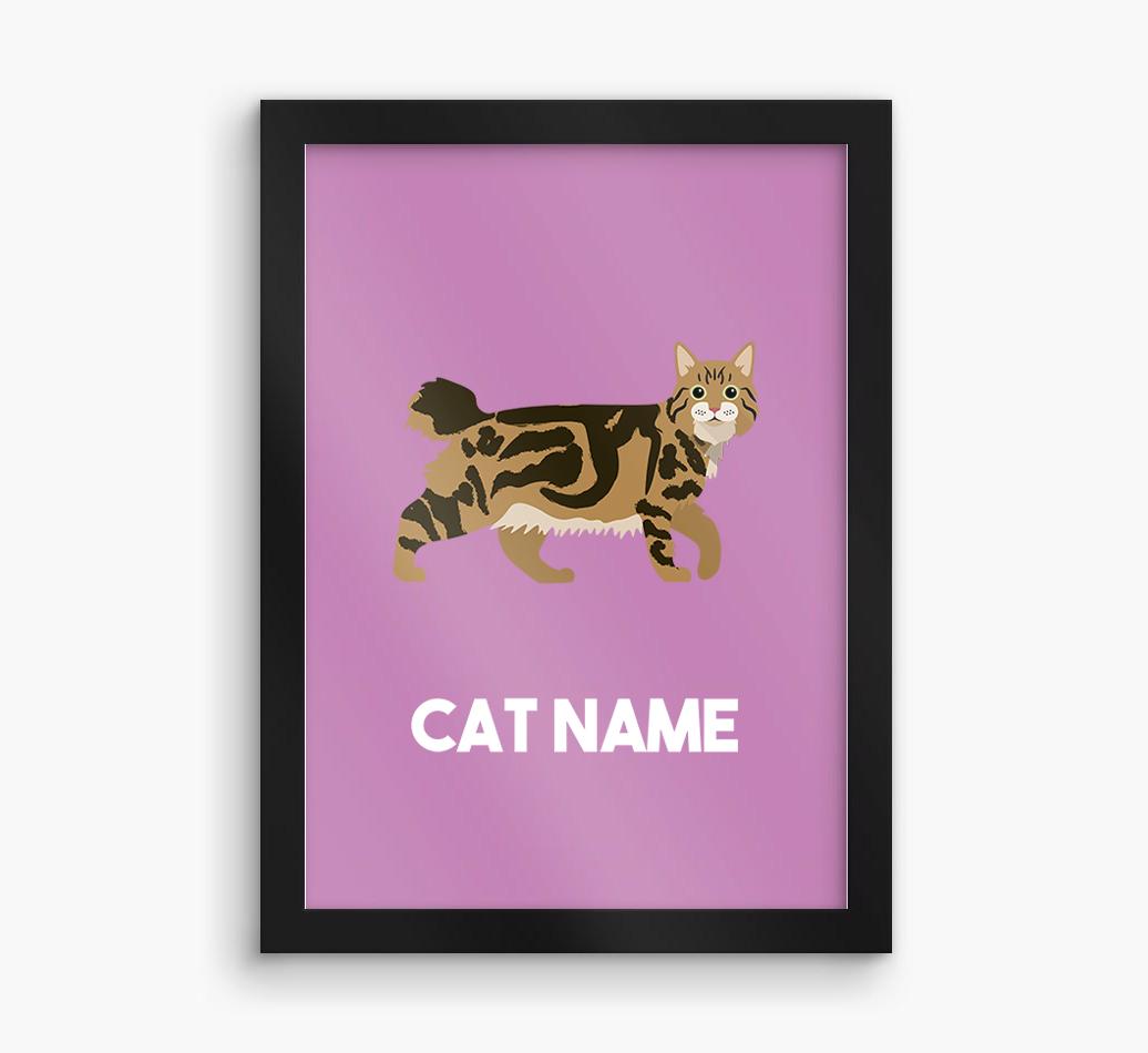 Cat Name & Profile: Personalized {breedCommonName} Framed Print