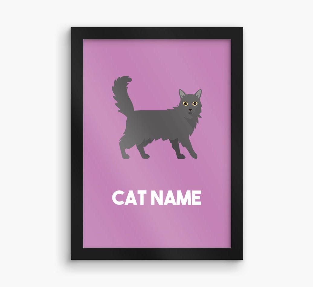 Cat Name & Profile: Personalized {breedCommonName} Framed Print