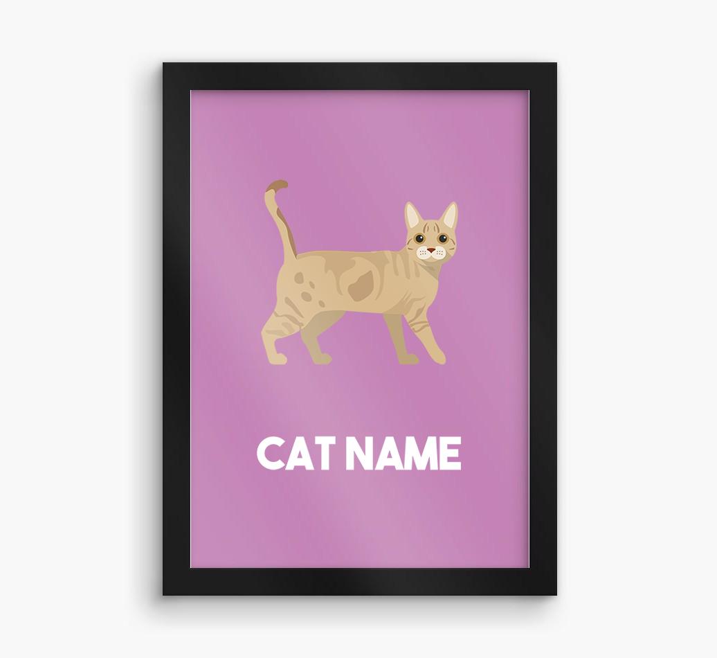 Cat Name & Profile: Personalized {breedCommonName} Framed Print