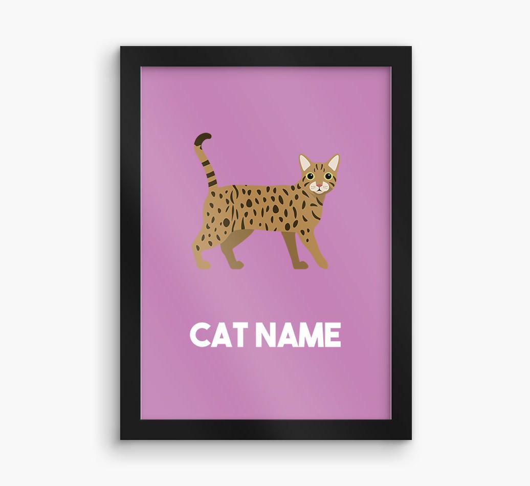 Cat Name & Profile: Personalized {breedCommonName} Framed Print