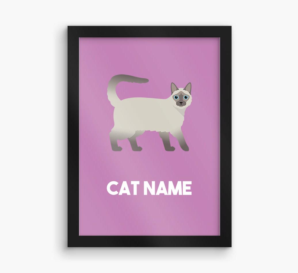 Cat Name & Profile: Personalized {breedCommonName} Framed Print