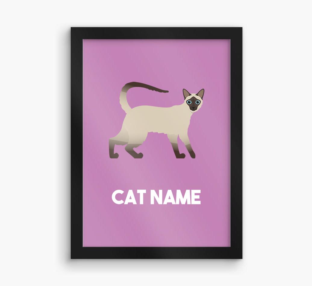Cat Name & Profile: Personalized {breedCommonName} Framed Print