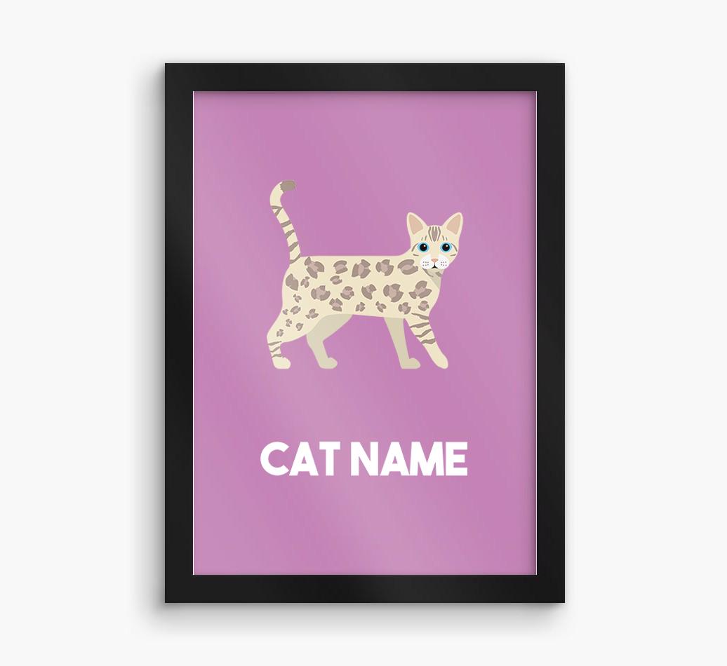 Cat Name & Profile: Personalized {breedCommonName} Framed Print