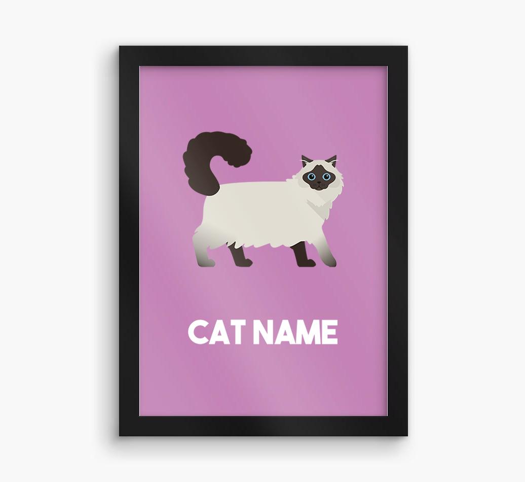 Cat Name & Profile: Personalized {breedCommonName} Framed Print