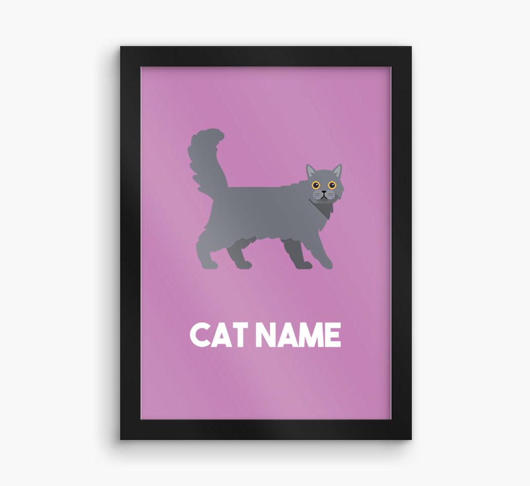 Cat Name & Profile: Personalized {breedCommonName} Framed Print