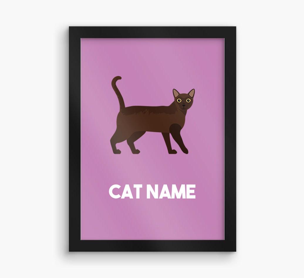 Cat Name & Profile: Personalized {breedCommonName} Framed Print