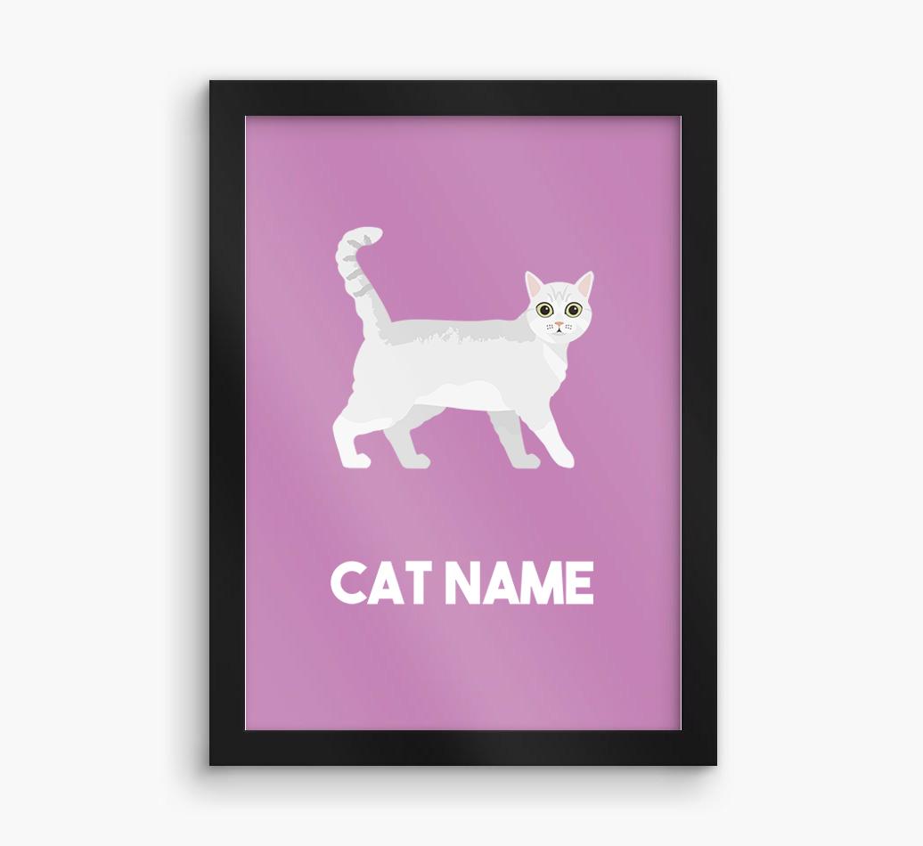 Cat Name & Profile: Personalized {breedCommonName} Framed Print