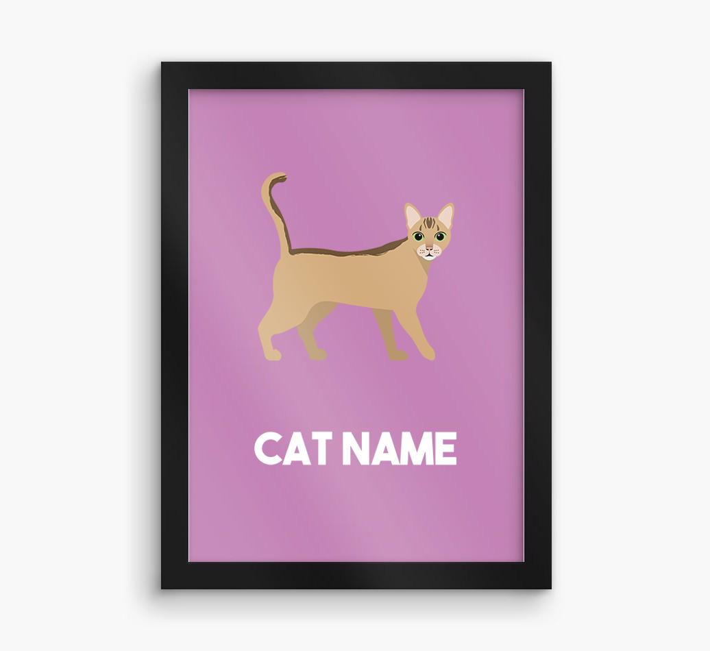 Cat Name & Profile: Personalized {breedCommonName} Framed Print