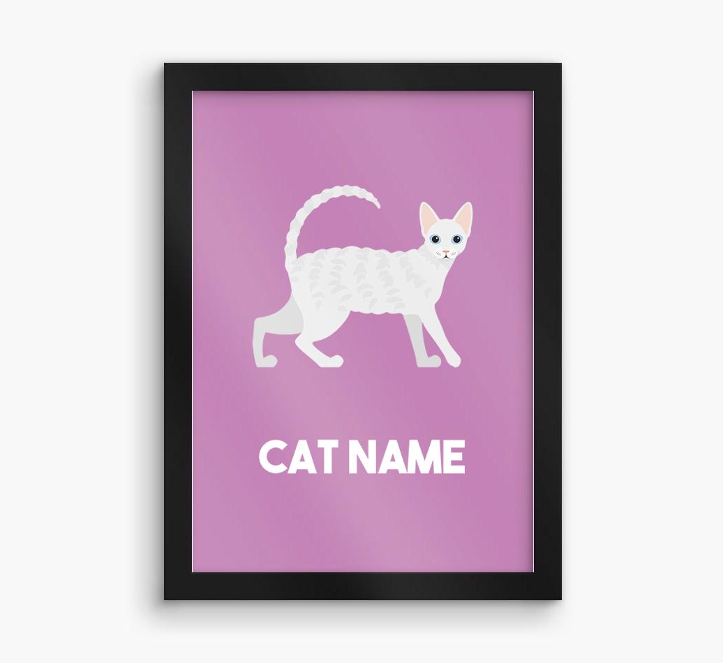 Cat Name & Profile: Personalized {breedCommonName} Framed Print