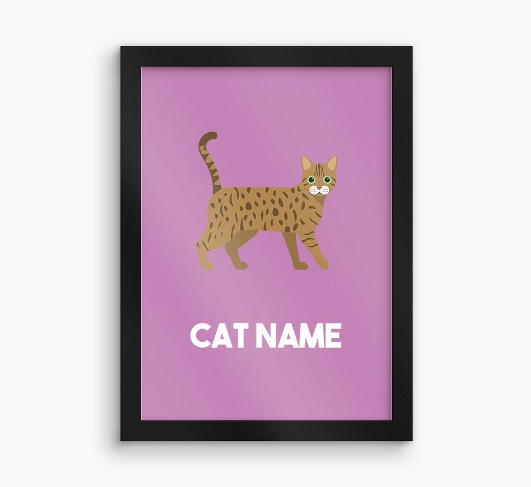Cat Name & Profile: Personalized {breedCommonName} Framed Print