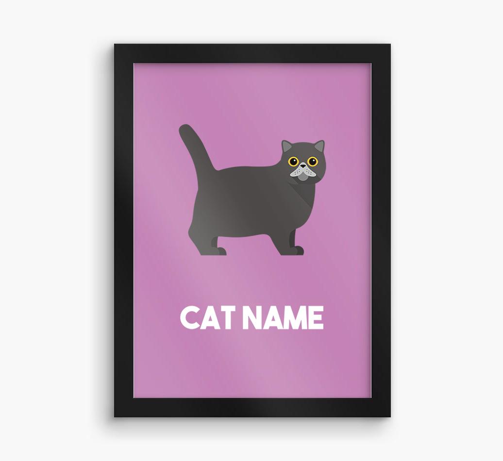 Cat Name & Profile: Personalized {breedCommonName} Framed Print