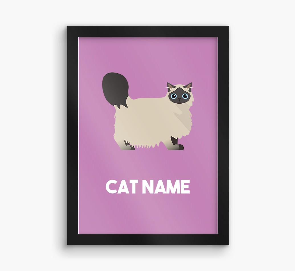 Cat Name & Profile: Personalized {breedCommonName} Framed Print