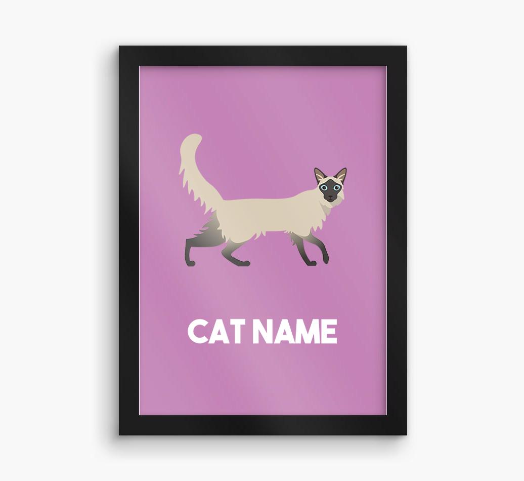 Cat Name & Profile: Personalized {breedCommonName} Framed Print