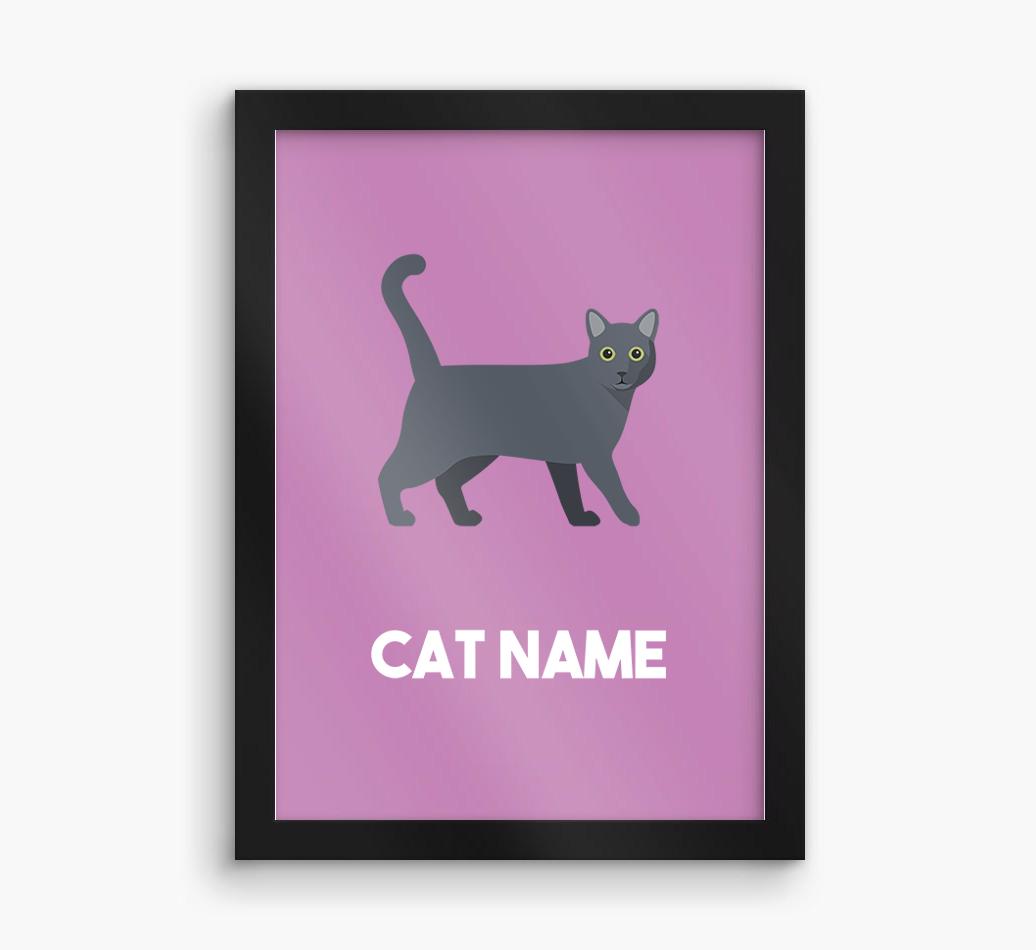 Cat Name & Profile: Personalized {breedCommonName} Framed Print