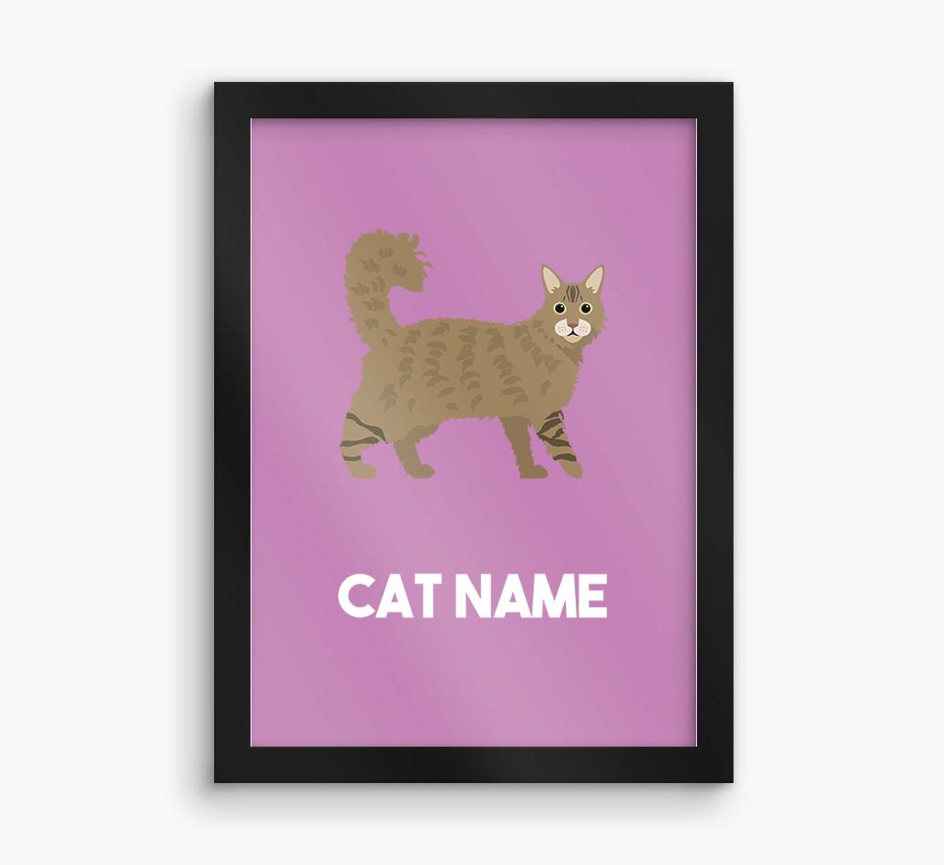 Cat Name & Profile: Personalized {breedCommonName} Framed Print