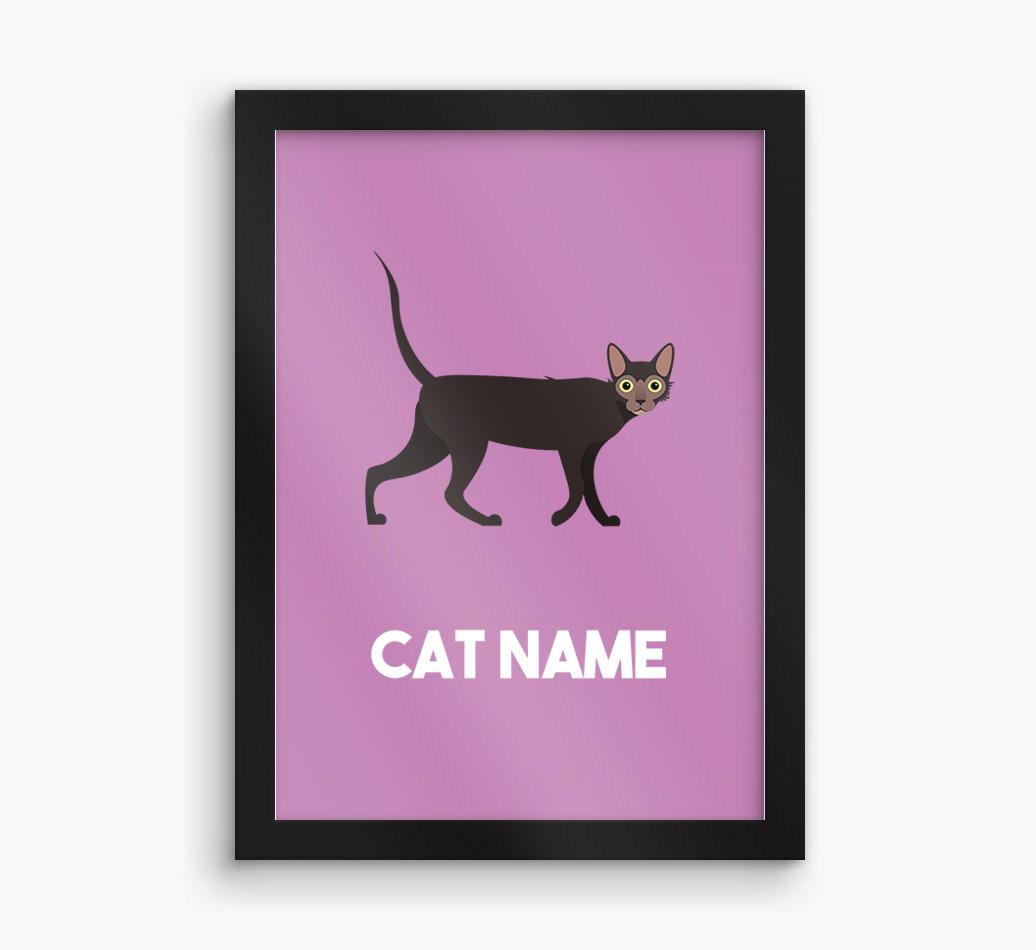 Cat Name & Profile: Personalized {breedCommonName} Framed Print