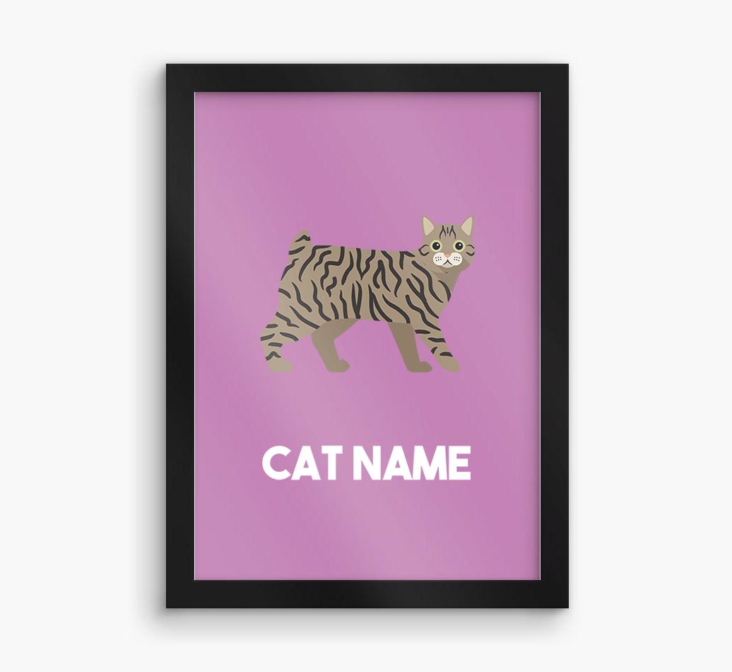 Cat Name & Profile: Personalized {breedCommonName} Framed Print