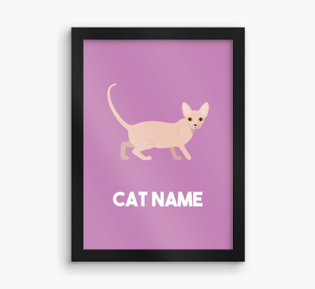 Cat Name & Profile: Personalized {breedCommonName} Framed Print