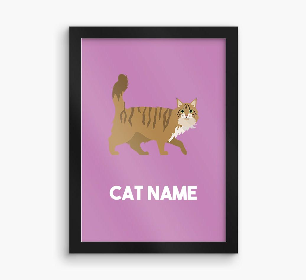 Cat Name & Profile: Personalized {breedCommonName} Framed Print