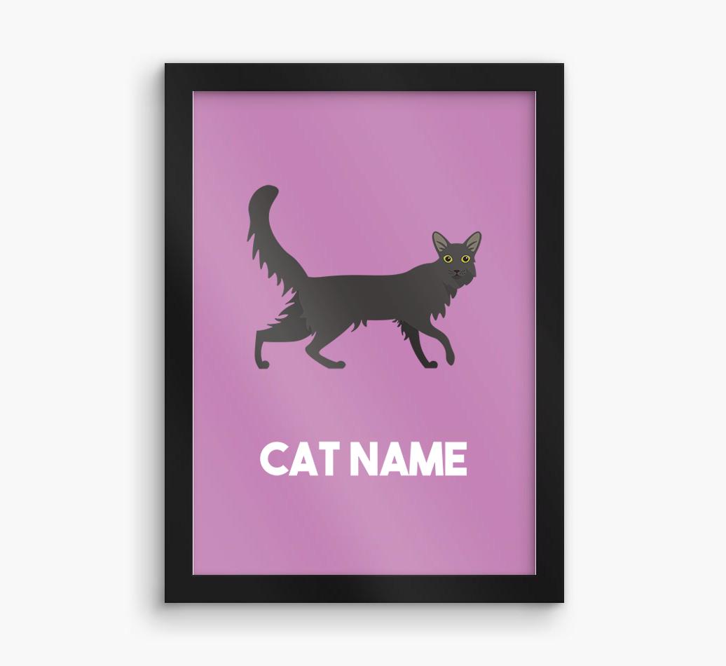 Cat Name & Profile: Personalized {breedCommonName} Framed Print
