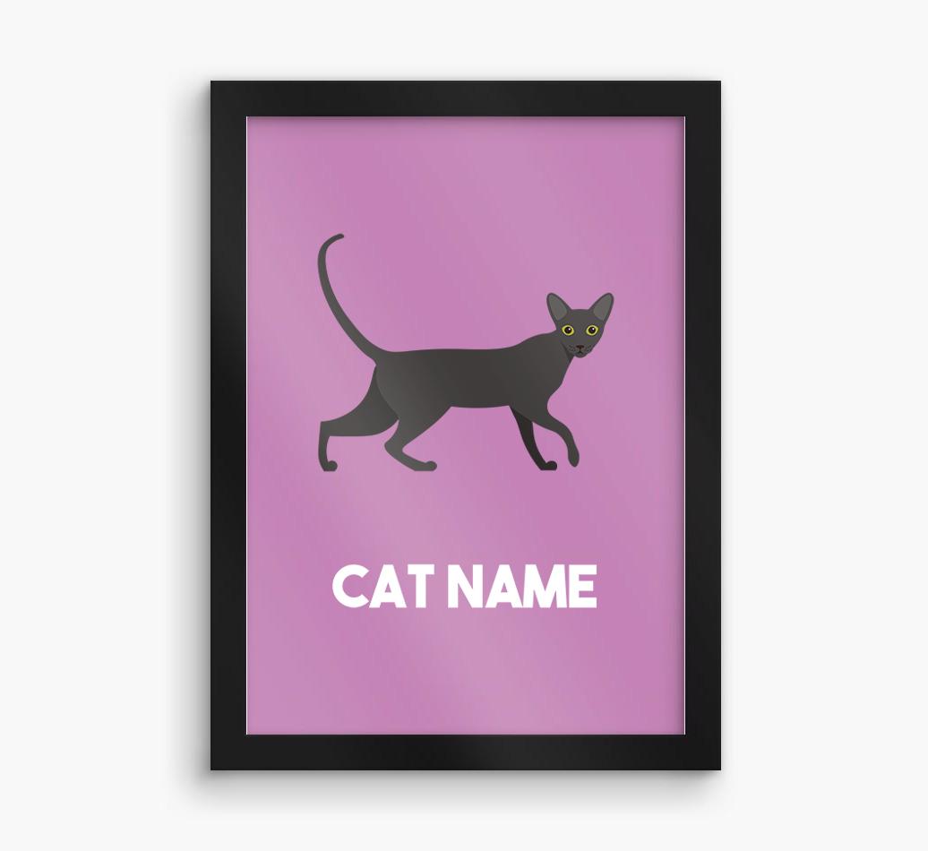 Cat Name & Profile: Personalized {breedCommonName} Framed Print