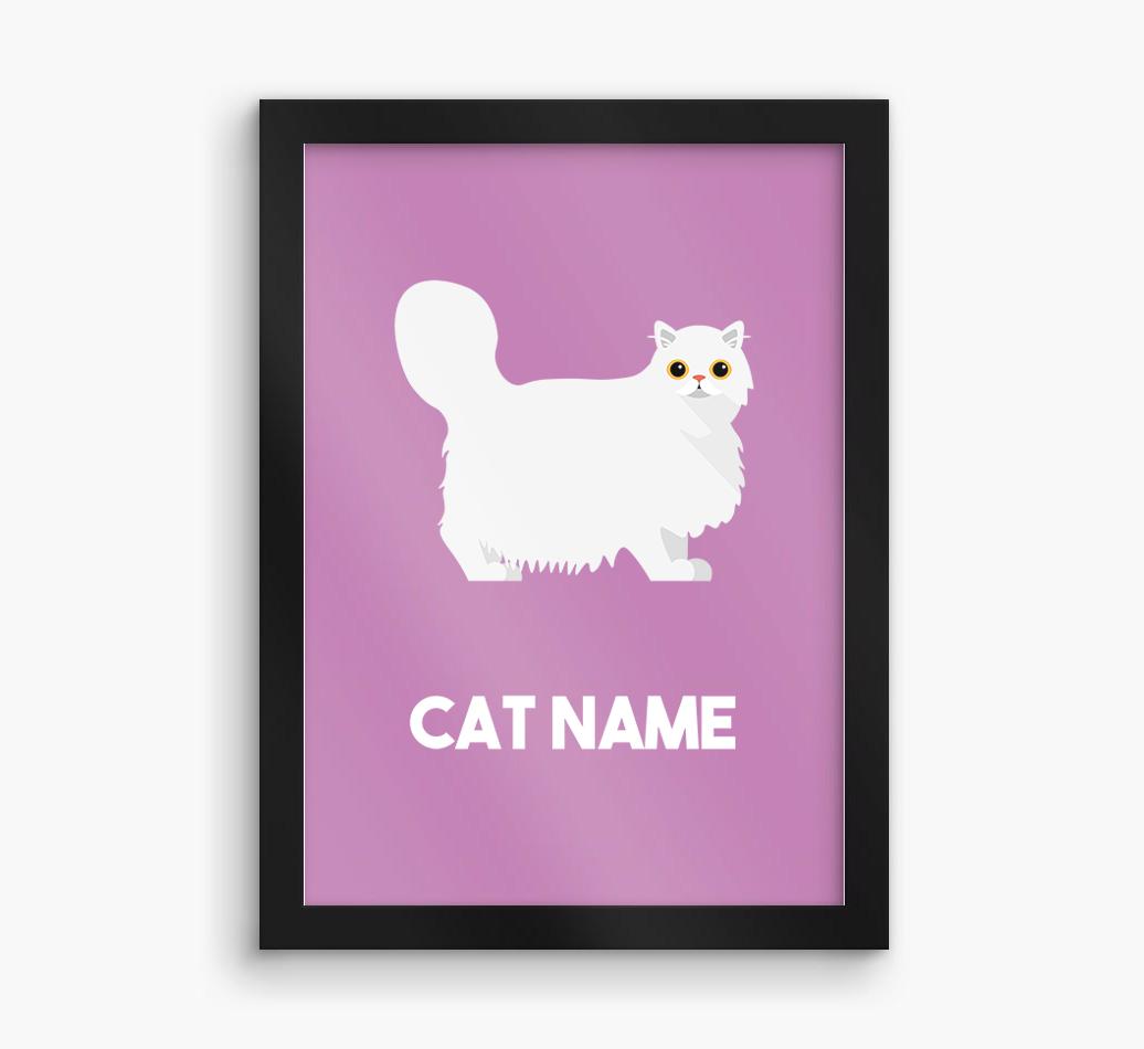 Cat Name & Profile: Personalized {breedCommonName} Framed Print